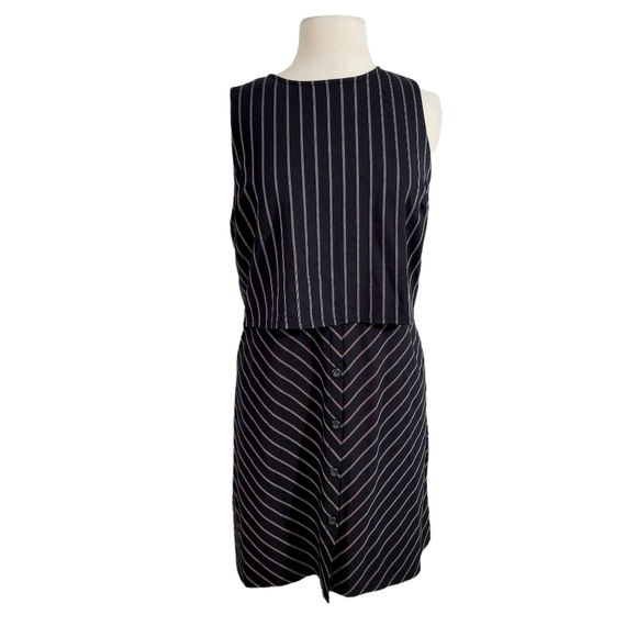 J. Jill Black Chevron Striped Everyday Ponte Dress - Picture 2 of 8
